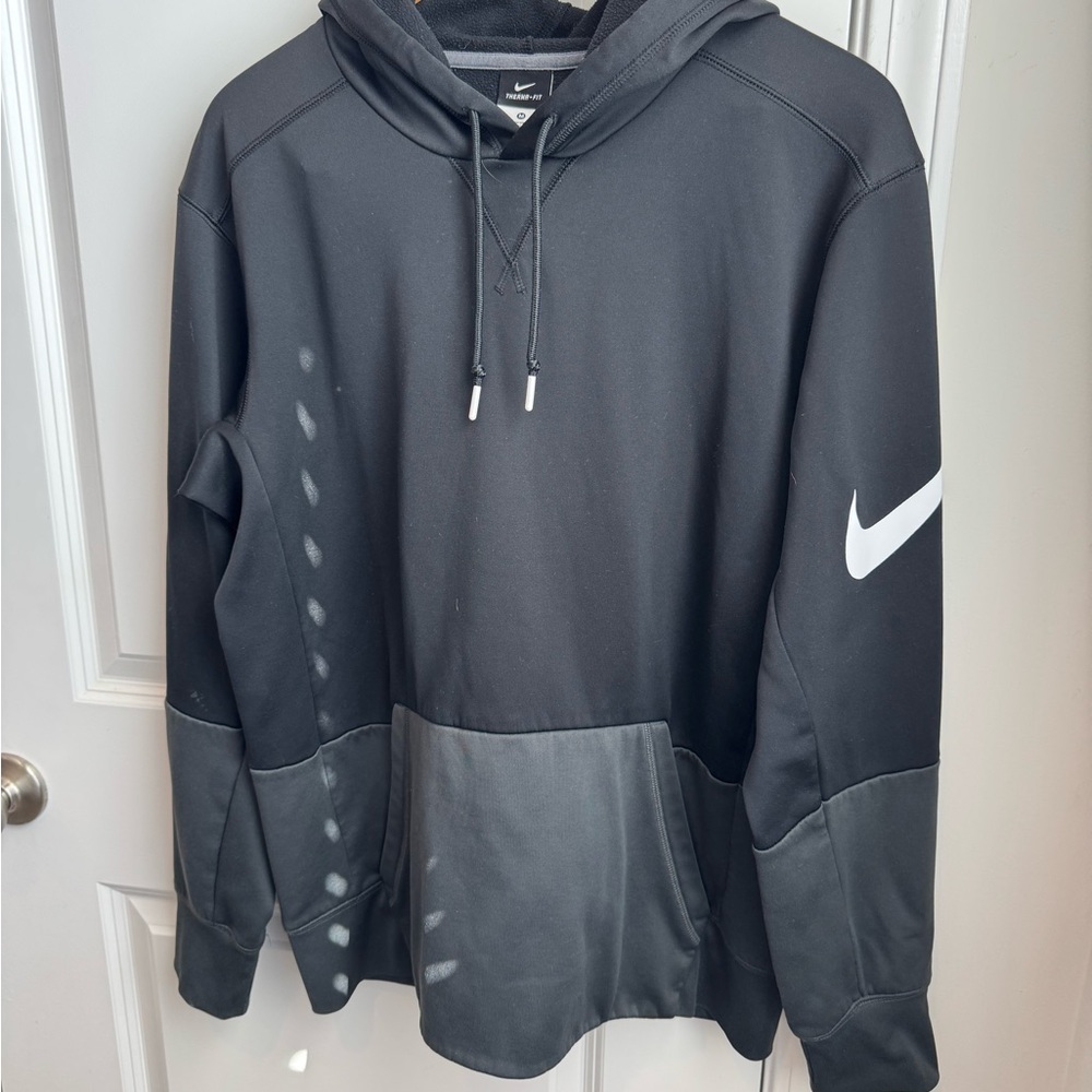 Nike Black and Gray Hoodie Stars Therma Fit Medium Men’s Sweatshirt